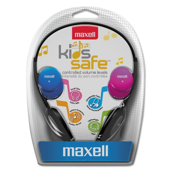 Maxell Kids Safe Headphones, Pink/Blue/Silver 190338